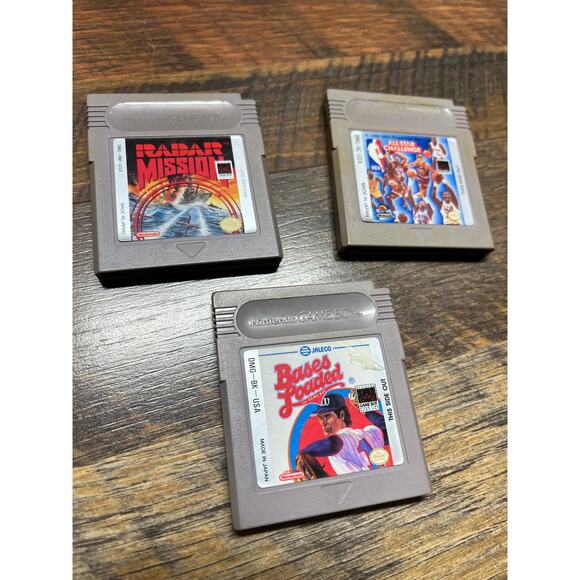 Vintage Nintendo Gameboy Lot: Bases Loaded, Radar Mission, NBA All-Star Untested - Picture 1 of 4